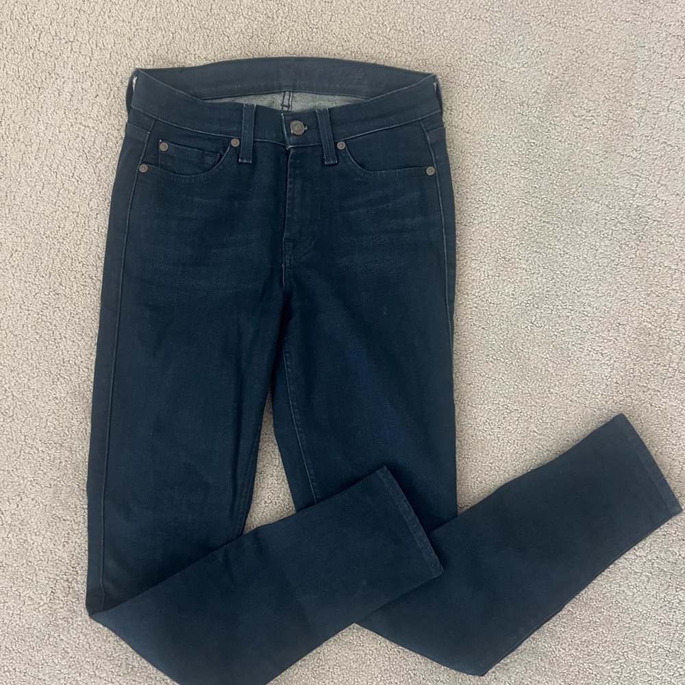 7 For All Mankind Blue Skinny Jeans